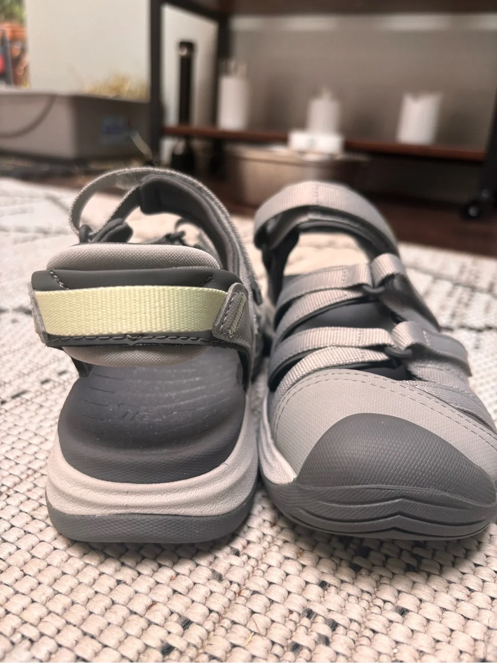 Teva Gray and Olive Strappy Hiking Sandals